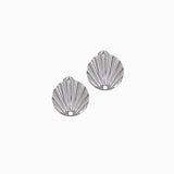 Clous d'oreilles coquillages plissés 20mm