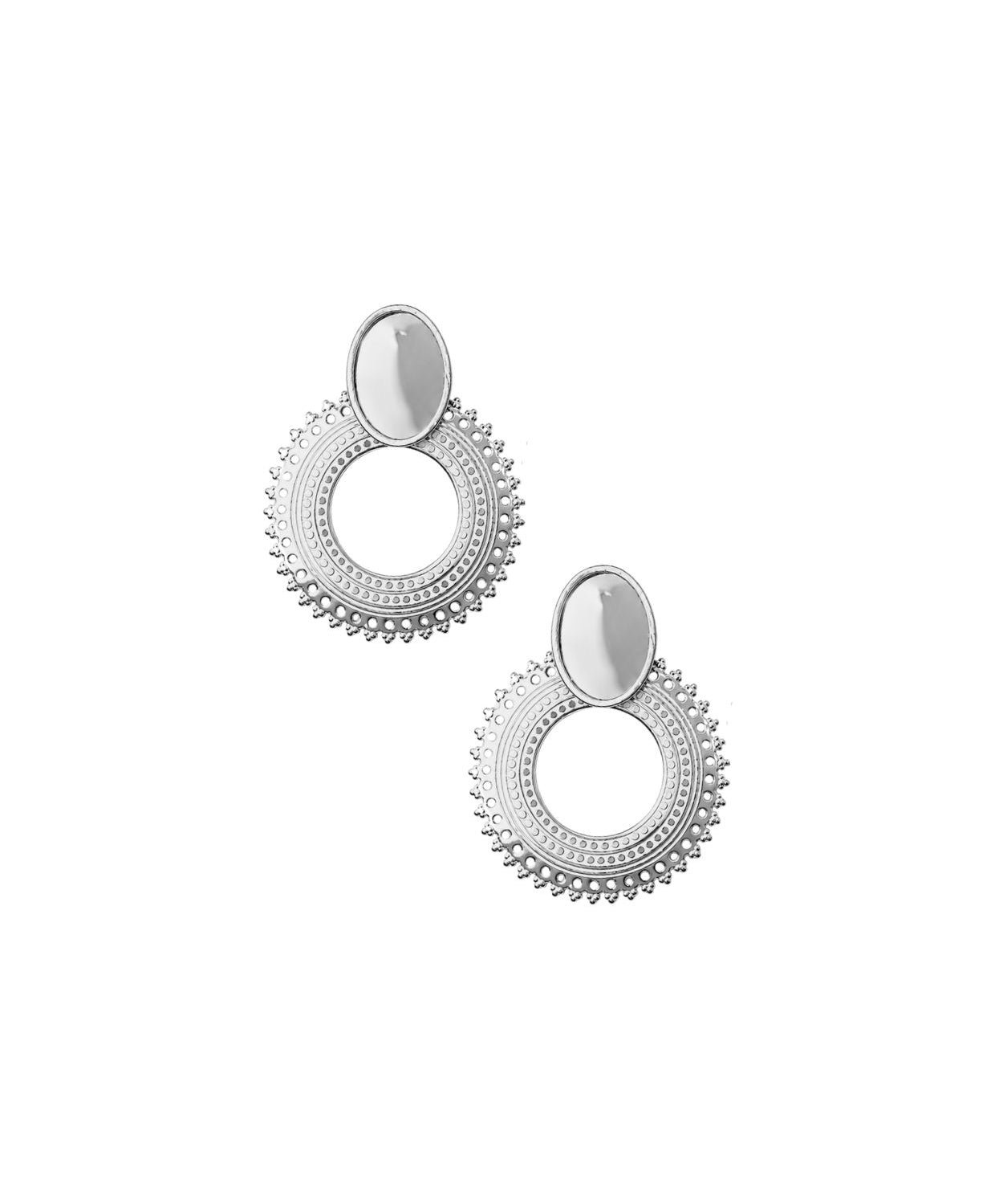 Clous d'oreilles dentelles plateau 14x10mm