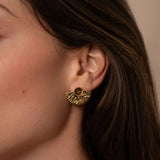 Clous d'oreilles éventail martelé 7mm