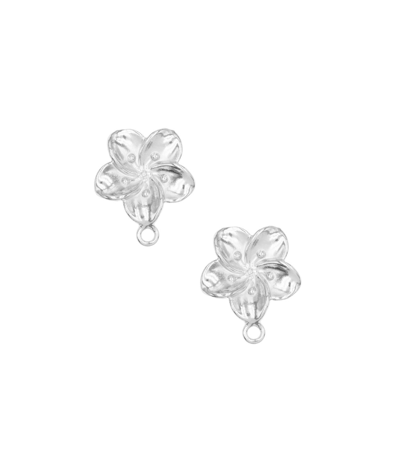 Clous d'oreilles fleurs avec attache 14mm