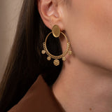 Clous d'oreilles ovale Esmeralda 14x10mm