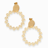 Clous d'oreilles ovale mini fleur 14x10mm