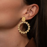 Clous d'oreilles ovale mini fleur 14x10mm