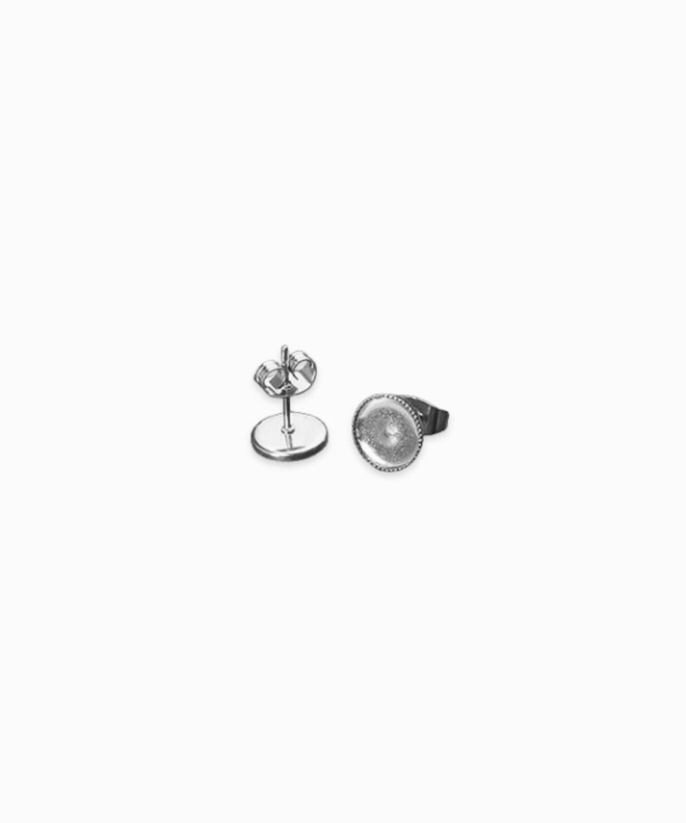 Clous d'oreilles plateaux dentelés sans attaches 8mm