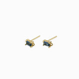 Clous d'oreilles rectangles strass 6x4mm