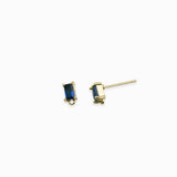 Clous d'oreilles rectangles strass 6x4mm