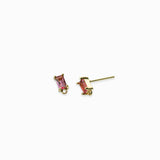 Clous d'oreilles rectangles strass 6x4mm