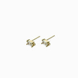 Clous d'oreilles rectangles strass 6x4mm