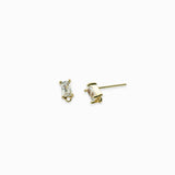 Clous d'oreilles rectangles strass 6x4mm