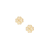 Clous d'oreilles trèfle strass 8mm