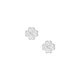Clous d'oreilles trèfle strass 8mm