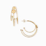 Clous d'oreilles trois rangs 6mm