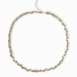 Collier ovale fil polyester et coton torsadé - Longueur 46 cm