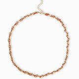 Collier ovale fil polyester et coton torsadé - Longueur 46 cm