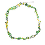 Collier tissu noué intercalaire - Longueur 40cm Rhodié