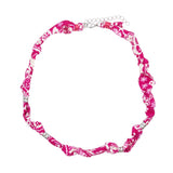 Collier tissu noué intercalaire - Longueur 40cm Rhodié