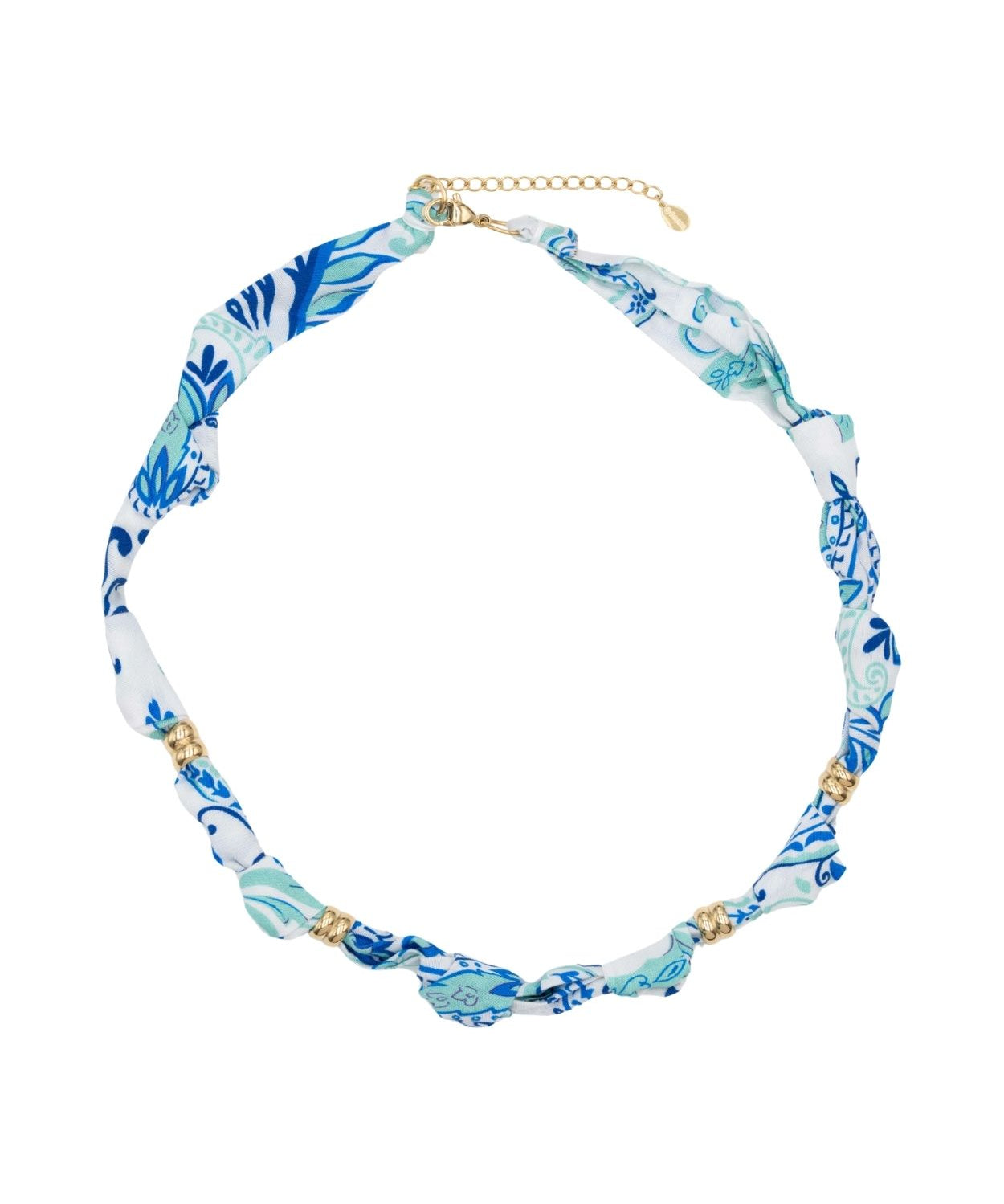 Collier tissu noué intercalaire - Longueur 40cm Doré