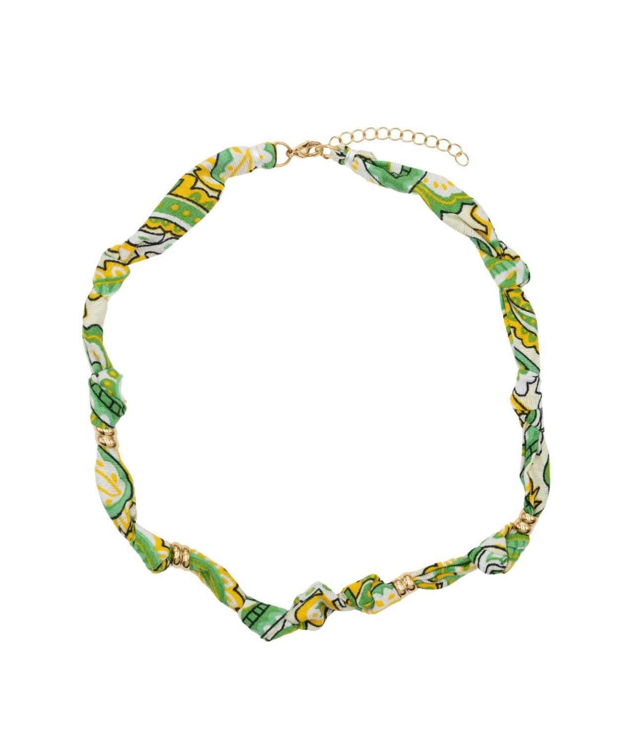 Collier tissu noué intercalaire - Longueur 40cm Doré