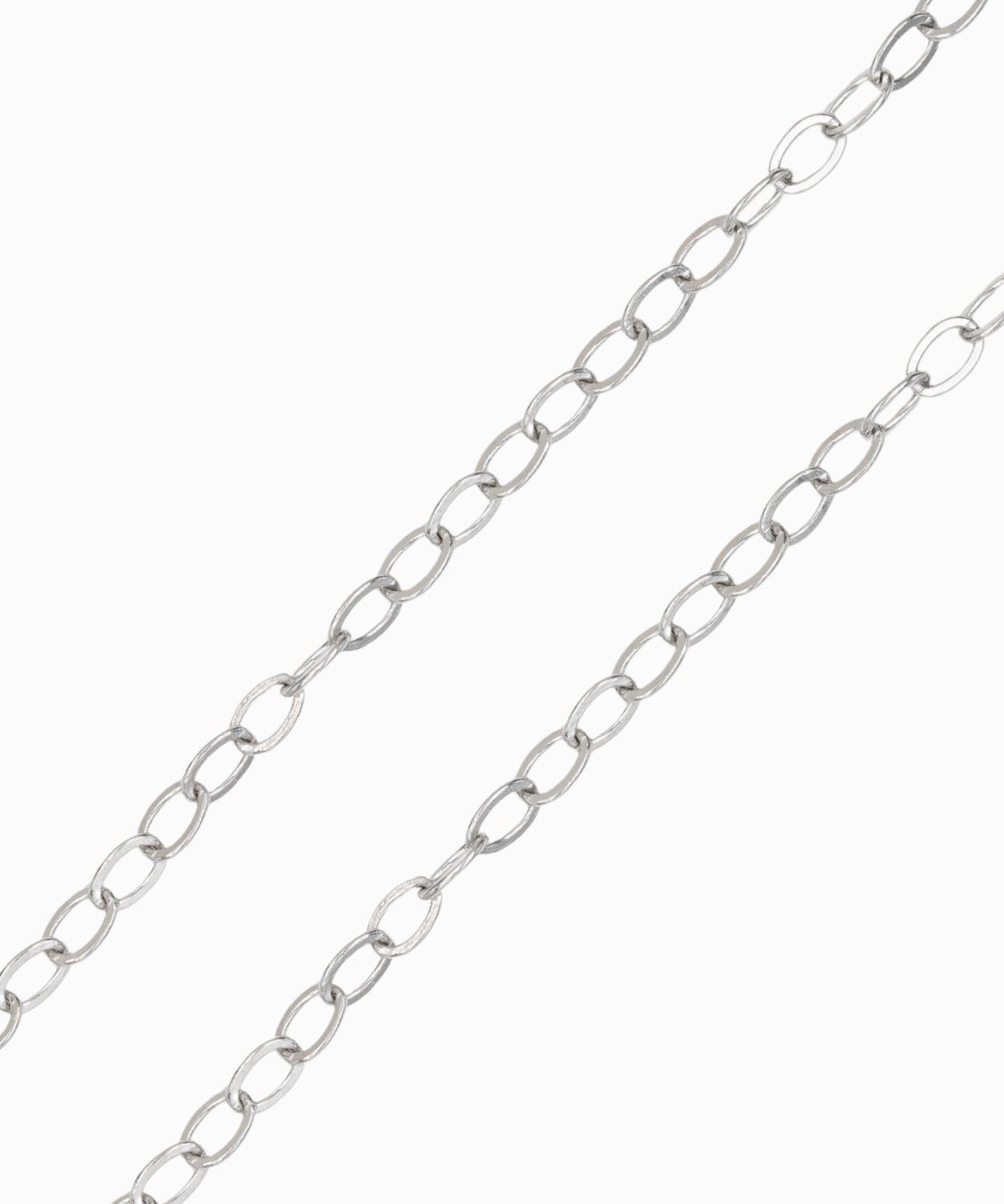Collier trombonne alterné 6x4mm - Longueur45+5cm