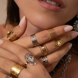 Bague motif marguerite 6mm