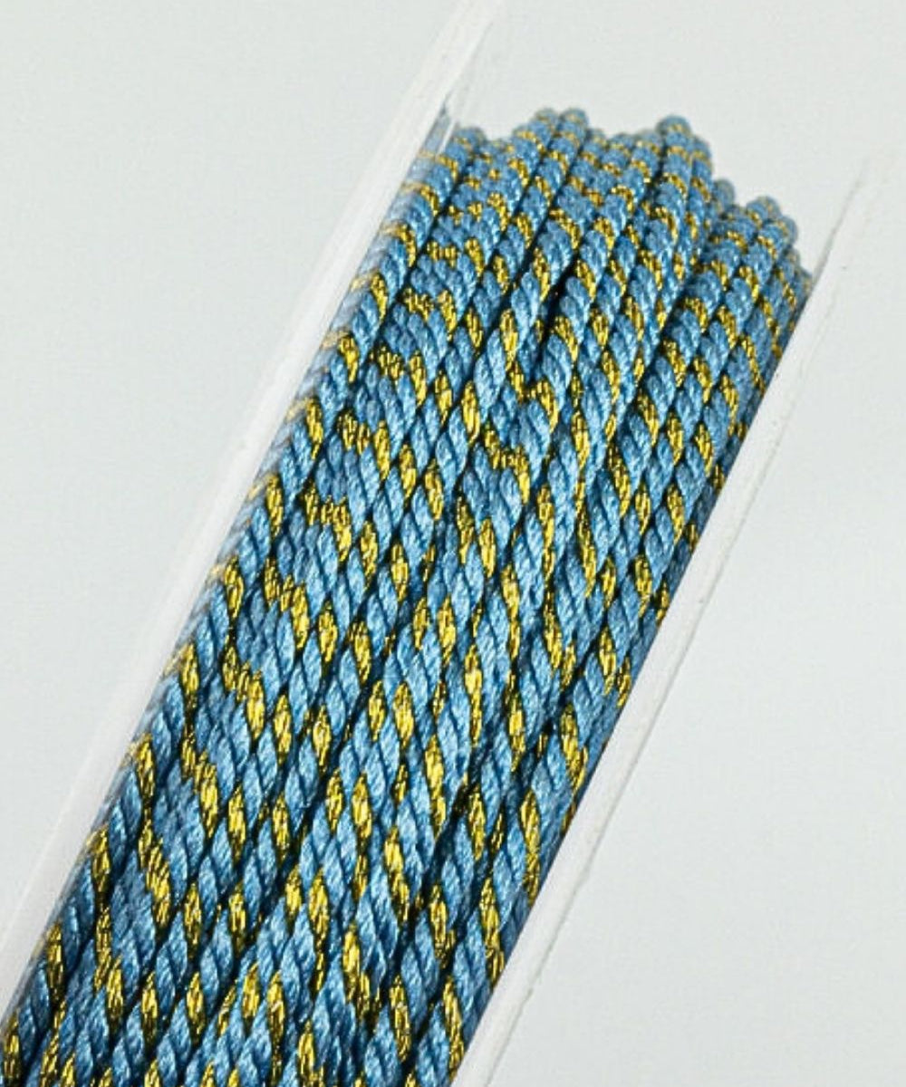 Fil polyester et coton torsadés 1mm - Bleu ciel