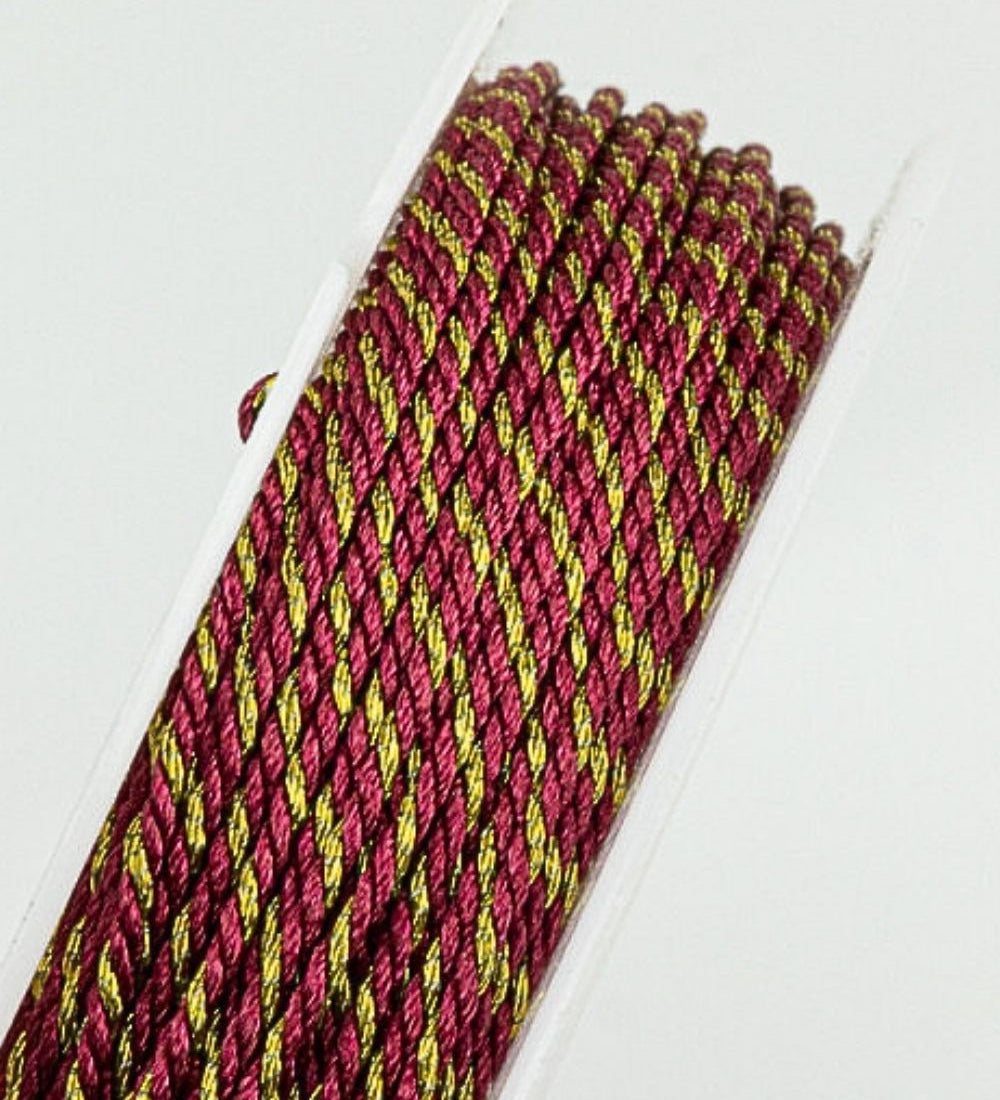 Fil polyester et coton torsadés 1mm - Bordeaux