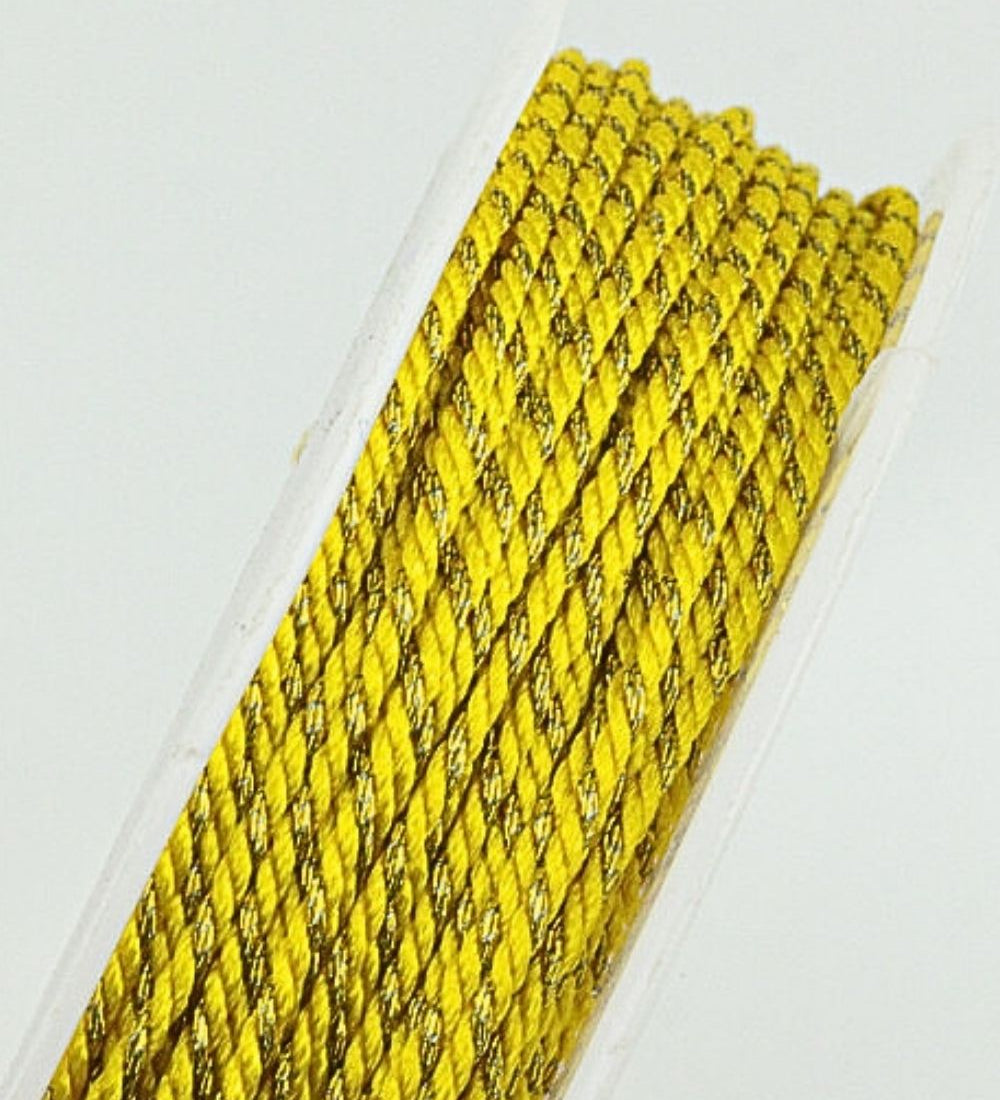 Fil polyester et coton torsadés 1mm - Jaune