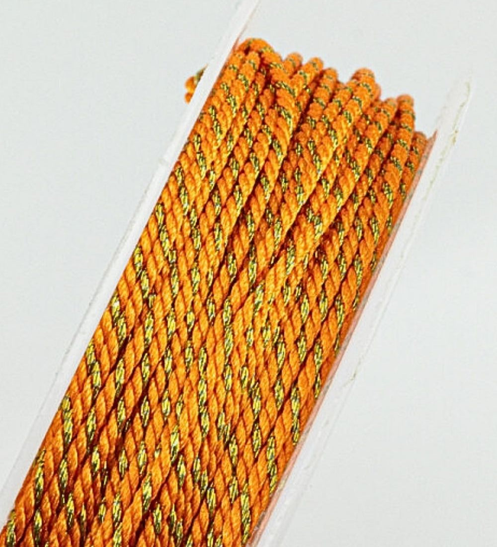 Fil polyester et coton torsadés 1mm - Mandarine