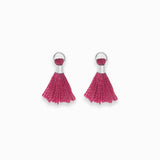 Mini pompons en coton & argenté 14 mm - Rose