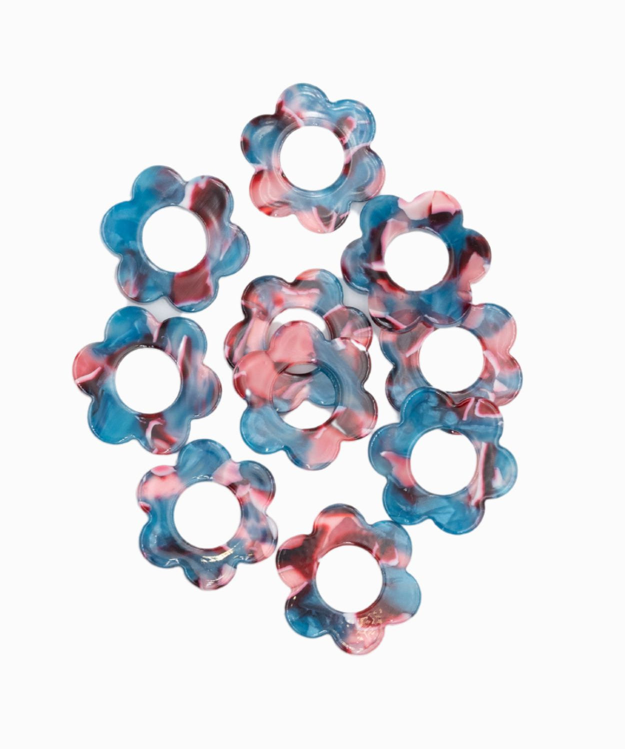 Pendentif fleurs en acétate 21mm