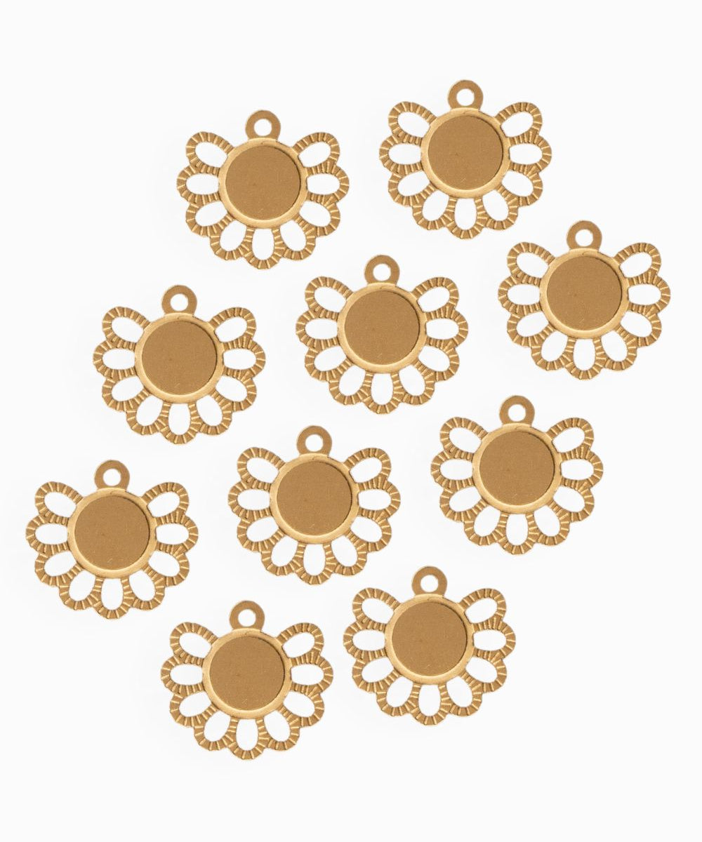 Pendentif fleur 14x15mm