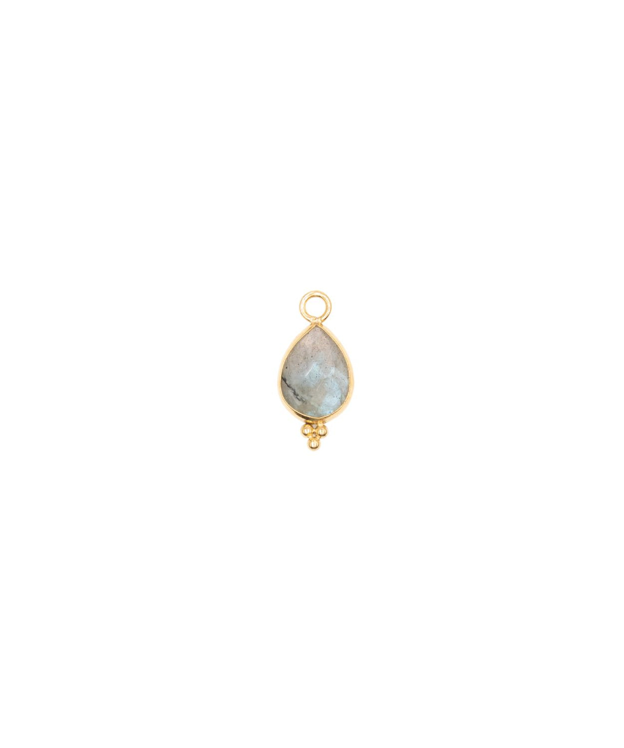 Goutte sertie en pierres fines 13.50x8mm