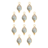 Goutte sertie en pierres fines 13.50x8mm