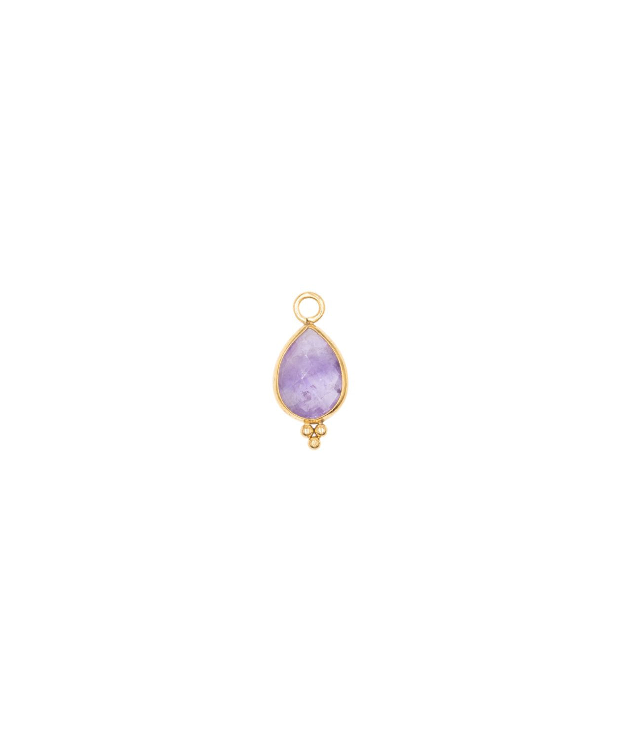 Goutte sertie en pierres fines 13.50x8mm