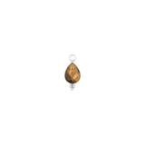 Goutte sertie en pierres fines 13.50x8mm- Rhodié