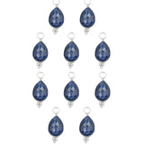 Goutte sertie en pierres fines 13.50x8mm- Rhodié