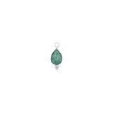 Goutte sertie en pierres fines 13.50x8mm- Rhodié