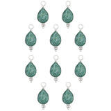 Goutte sertie en pierres fines 13.50x8mm- Rhodié