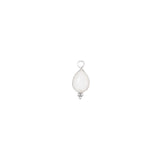 Goutte sertie en pierres fines 13.50x8mm- Rhodié