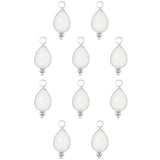 Goutte sertie en pierres fines 13.50x8mm- Rhodié