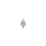 Goutte sertie en pierres fines 13.50x8mm- Rhodié