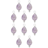 Goutte sertie en pierres fines 13.50x8mm- Rhodié