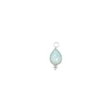 Goutte sertie en pierres fines 13.50x8mm- Rhodié