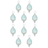 Goutte sertie en pierres fines 13.50x8mm- Rhodié