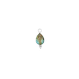 Goutte sertie en pierres fines 13.50x8mm- Rhodié
