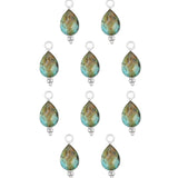 Goutte sertie en pierres fines 13.50x8mm- Rhodié