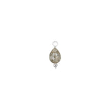 Goutte sertie en pierres fines 13.50x8mm- Rhodié
