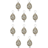 Goutte sertie en pierres fines 13.50x8mm- Rhodié