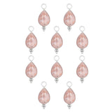 Goutte sertie en pierres fines 13.50x8mm- Rhodié
