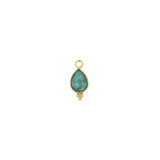 Goutte sertie en pierres fines 7x15mm